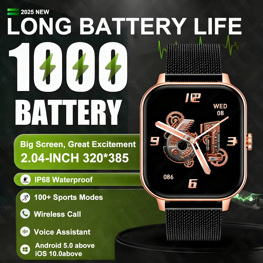 Health Wellness Trends 2026 - 1000mAh Ultra Battery Sports Smartwatch Bluetooth